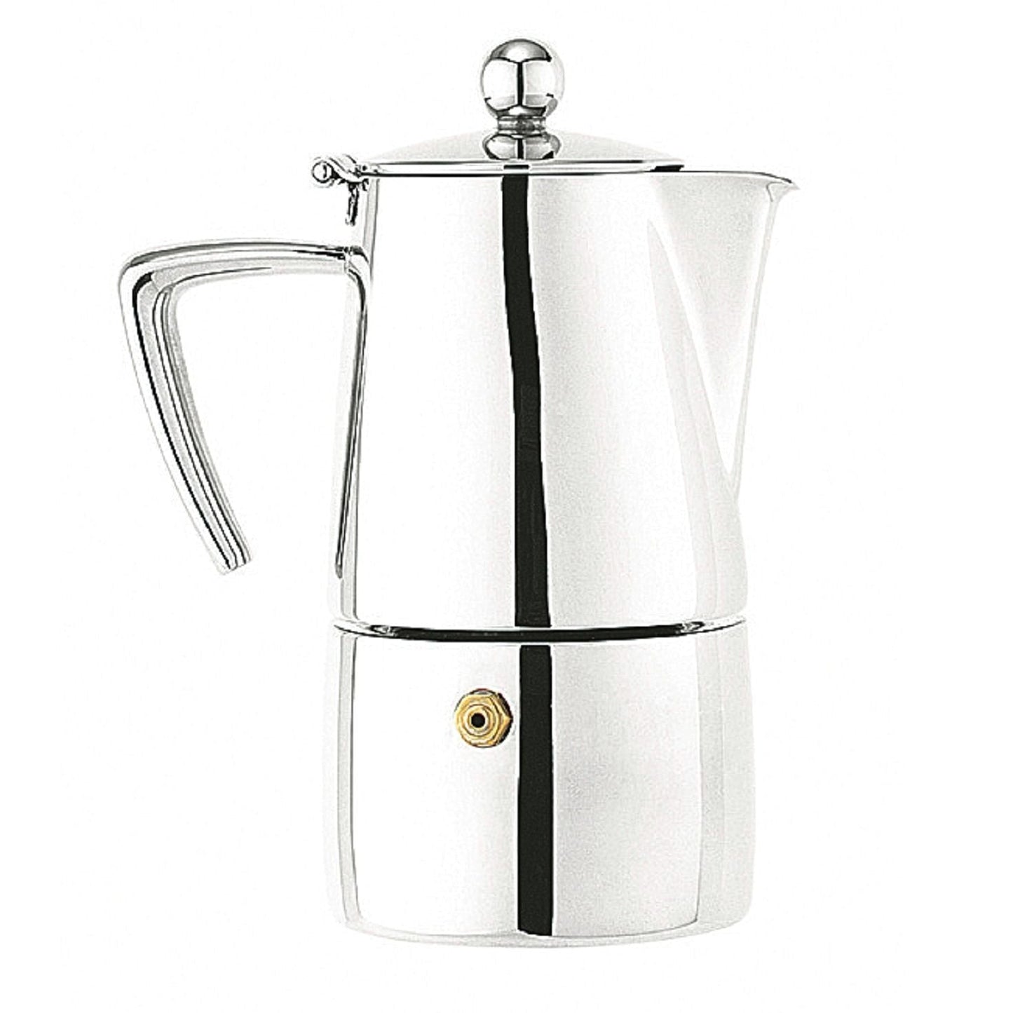 Avanti 10 Cup Art Deco Espresso Coffee Maker Percolator - Silver | Stovetop Percolator | Safety valve, Silicon Gasket, With Manuals