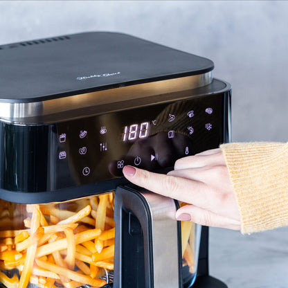 Healthy Choice PFAS-Free 1200–1400W Touch-Controlled Digital Air Fryer with Glass Basket 6.5L