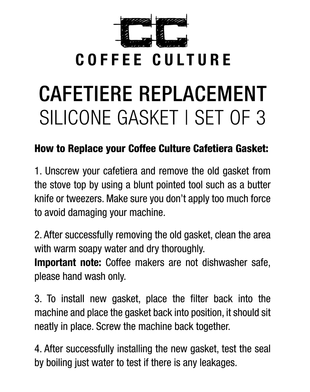 Coffee Culture 9-Cup Silicone Gasket For Stovetop Espresso Cup 3pc (White)