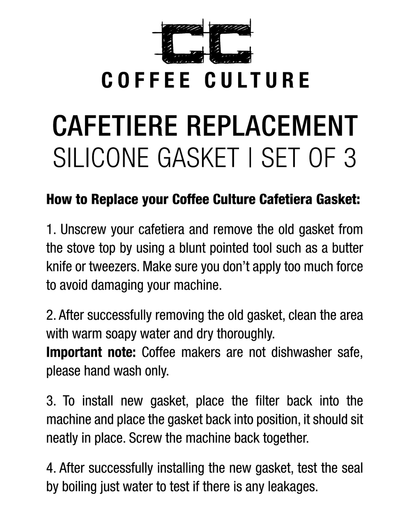 Coffee Culture 9-Cup Silicone Gasket For Stovetop Espresso Cup 3pc (White)
