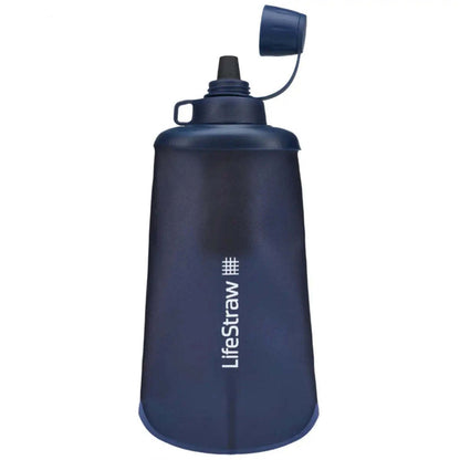 LifeStraw Peak Collapsible Squeeze Bottle with Filter 650ml Mountain Blue