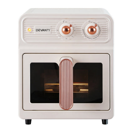 Devanti 6L Air Fryer Knob Control 1700W (Cream)