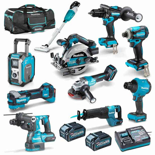 MAKITA 40V Max Brushless 10 Piece 2 x 4.0Ah Combo Kit DK0238G101