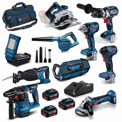 BOSCH 18V Brushless 10 Piece 3 x 5.0Ah Combo Kit 0615A5008X