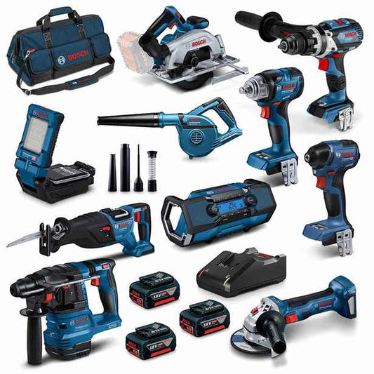 BOSCH 18V Brushless 10 Piece 3 x 5.0Ah Combo Kit 0615A5008X