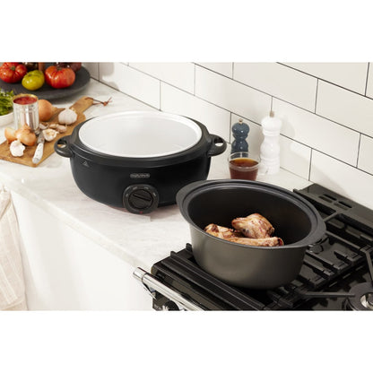 Morphy Richards 6.5L Sear Stew Slow Cooker Variable Heating Matte Black