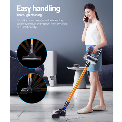 Devanti Stick Vacuum Cleaner Bagless Cordless 150W (Gold)
