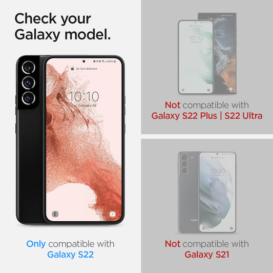 Spigen Samsung Galaxy S22 EZ Fit GLAS.tR Slim Glass Screen Protector - Clear