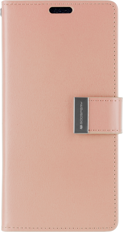Goospery Rich Diary Case for iPhone 13 Pro - Rose Gold
