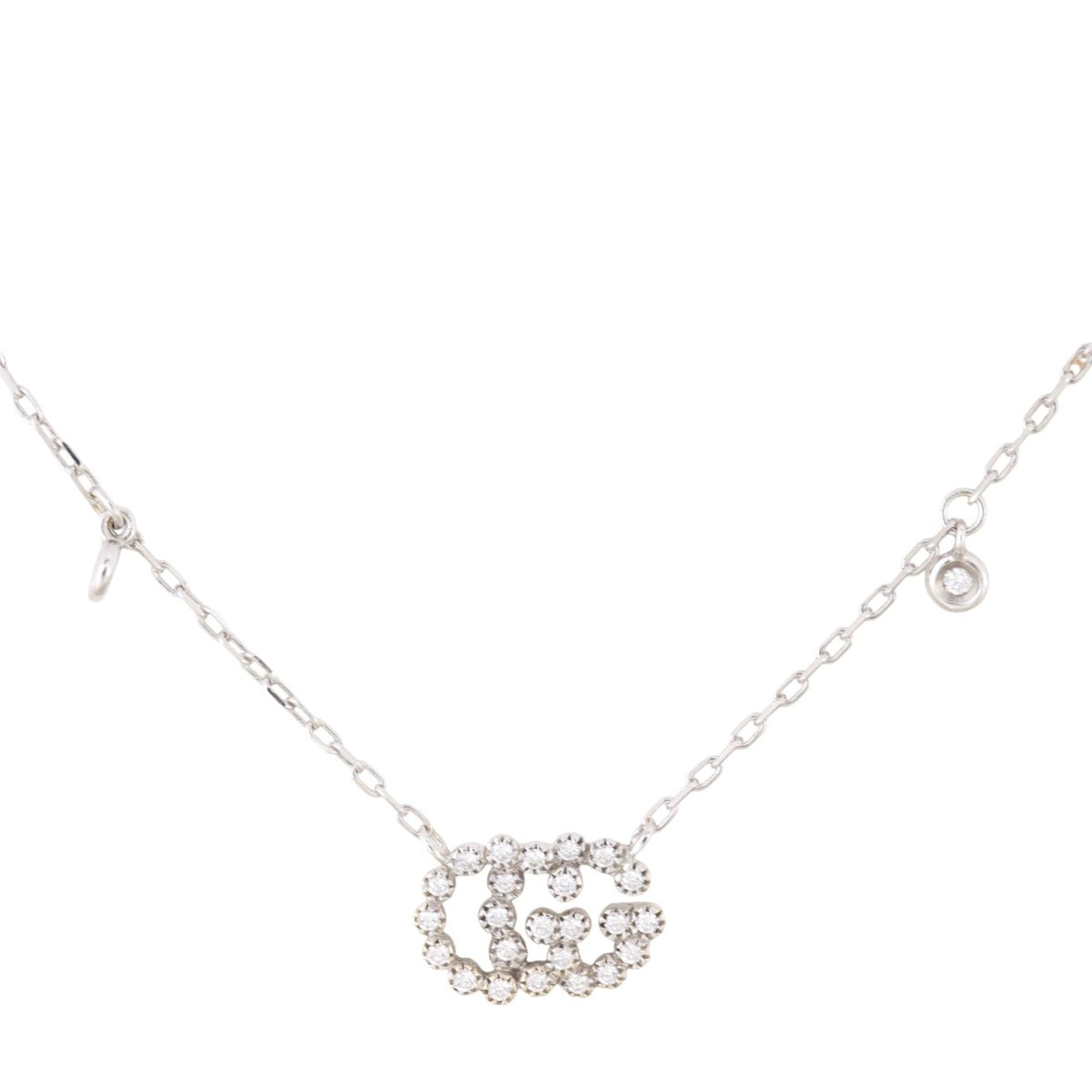 Gucci GG Running 18k White Gold Diamond Necklace