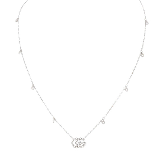 Gucci GG Running 18k White Gold Diamond Necklace
