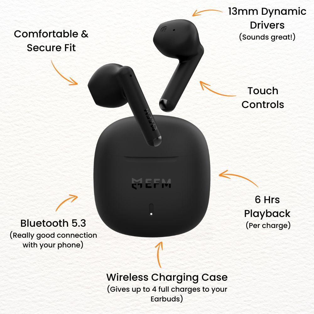 EFM Kansas TWS Earbuds (Black)