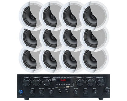 Weconic Bluetooth Amplifier + 12x 6" Indoor Ceiling Speaker Package