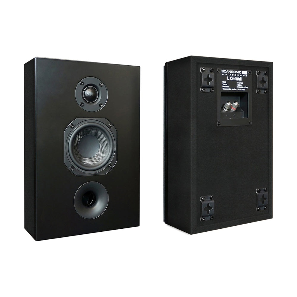 Scansonic HD 2-Pieces L Series On-Wall Home Speakers 120W (Black)