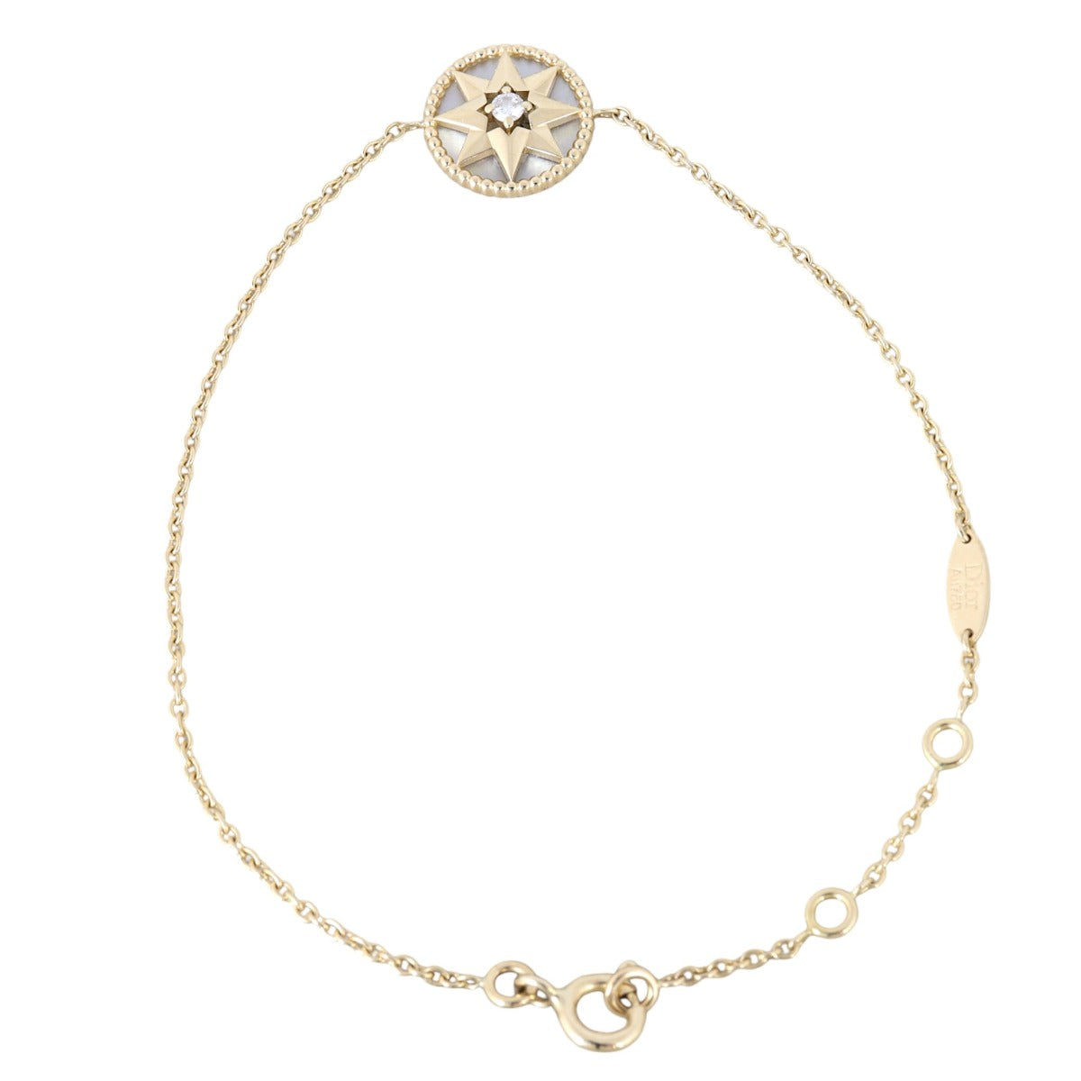 Dior Rose Des Vents Diamond Mother of Pearl 18k Yellow Gold Bracelet