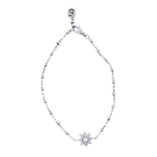 Gucci GG Running Flora Diamond 18k White Gold Bracelet