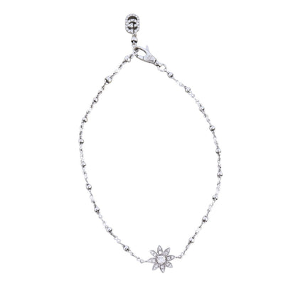 Gucci GG Running Flora Diamond 18k White Gold Bracelet
