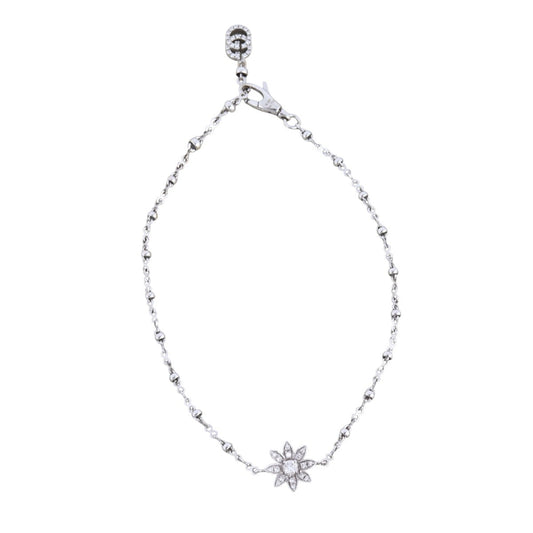 Gucci GG Running Flora Diamond 18k White Gold Bracelet