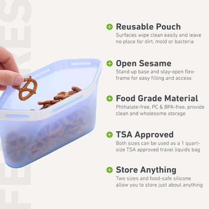 Humangear GoPouch Small Silicone Food Storage Pouch 11.5x20cm Blue