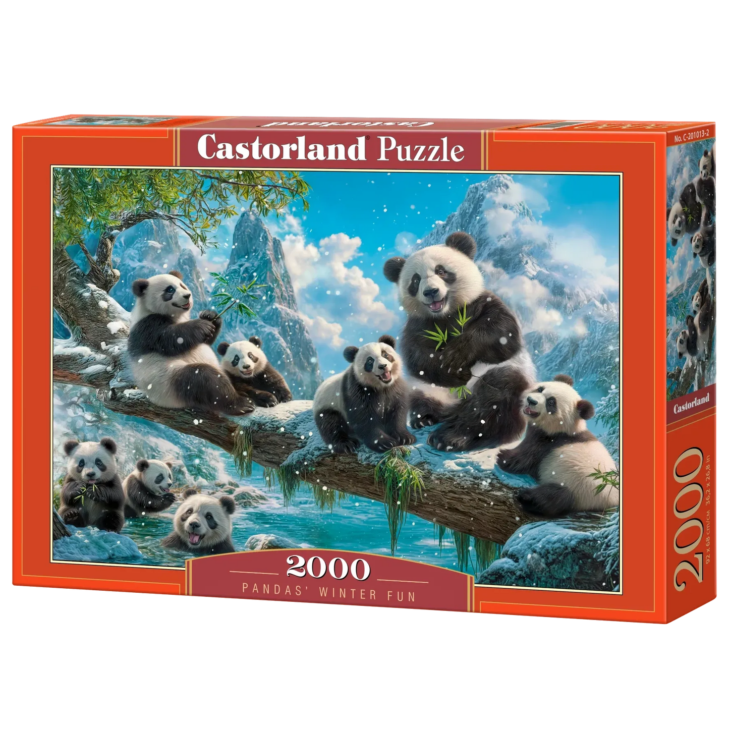 Castorland 2000-Pieces Pandas Winter Fun Puzzle