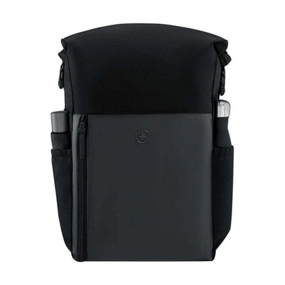 Wenger UrbanOne Roll-Top Laptop Recycled PET Polyester Backpack Black 15.6in