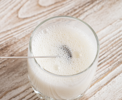 AUSPURE Milk Frother Handheld, Electric Whisk (White Wood)