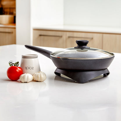 Westinghouse 26cm 1200W Non-Stick Electric Skillet with Glass Lid (Black)