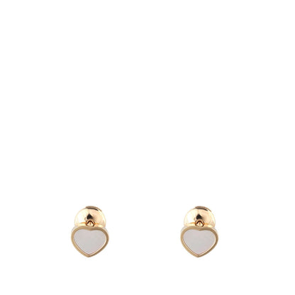 Chopard Happy Hearts Mother of Pearl 18k Rose Gold Stud Earrings