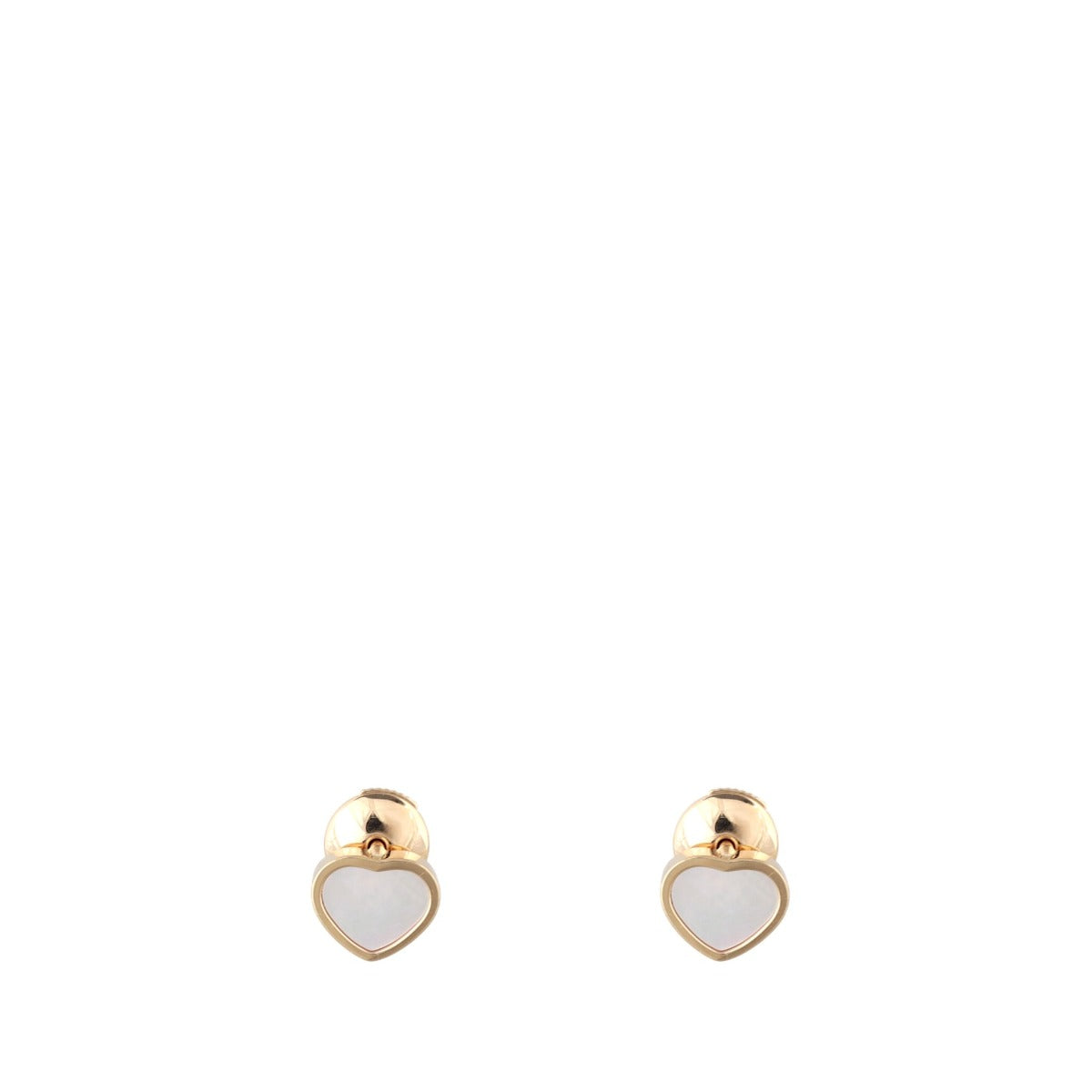Chopard Happy Hearts Mother of Pearl 18k Rose Gold Stud Earrings