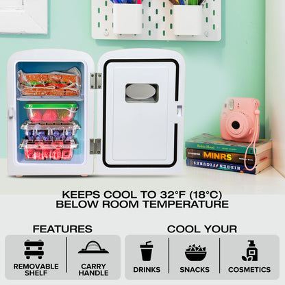Koolatron Retro Mini Fridge 4L Pink