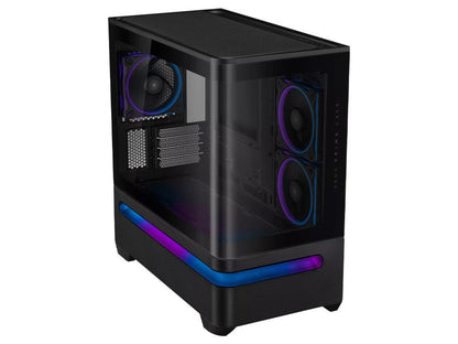 ASUS Prime AP202 ARGB Curved Tempered Glass Mid-Tower Case - Black
