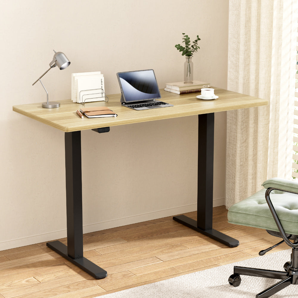 Artiss Standing Desk Motorised White Oak 120CM