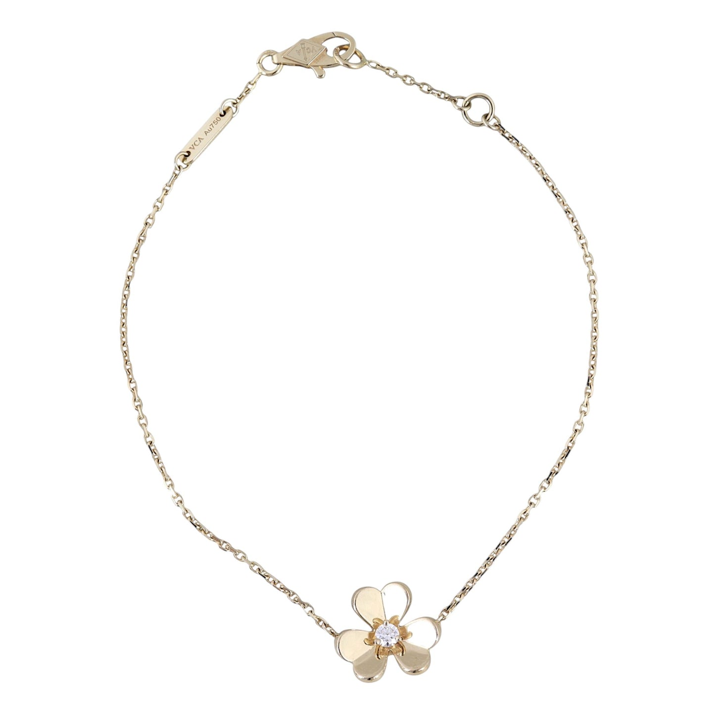 Van Cleef & Arpels Frivole Diamond 18k Yellow Gold Chain Bracelet Mini