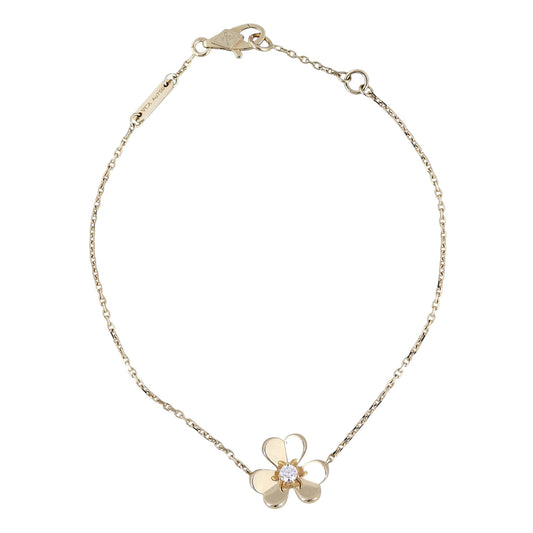 Van Cleef & Arpels Frivole Diamond 18k Yellow Gold Chain Bracelet Mini
