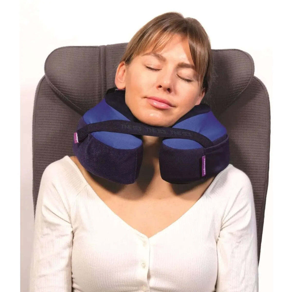Cabeau The Neck''s Evolution S3 Memory Foam Neck Travel Pillow with Chin and Se (Blue)