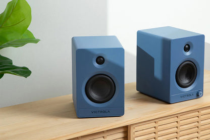 Victrola Tempo Bookshelf Speakers - Blue
