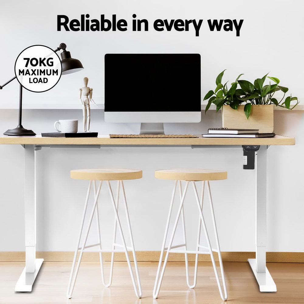 Artiss Standing Desk Motorised Sit Stand Desks White Oak 120CM