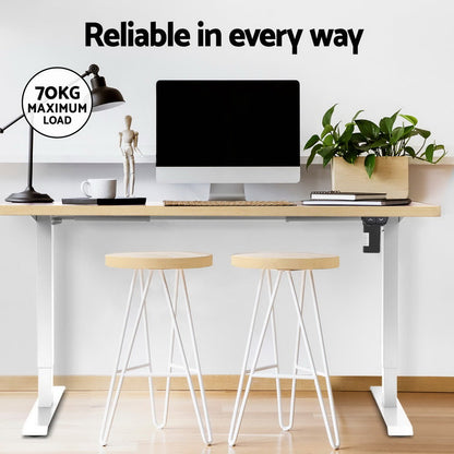Artiss Standing Desk Motorised Sit Stand Desks White Oak 120CM