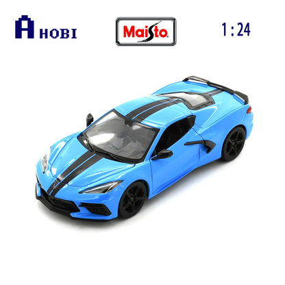 Maisto Licensed 1:24 Scale Chevrolet Corvette Stingray Coupe 2020 Model Car Blue