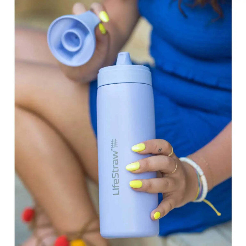 LifeStraw: Go 2.0 500ml Stainless Steel Water Filter Bottle Provence Purple