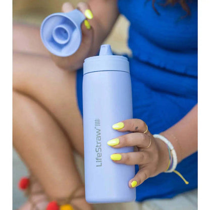 LifeStraw: Go 2.0 500ml Stainless Steel Water Filter Bottle Provence Purple