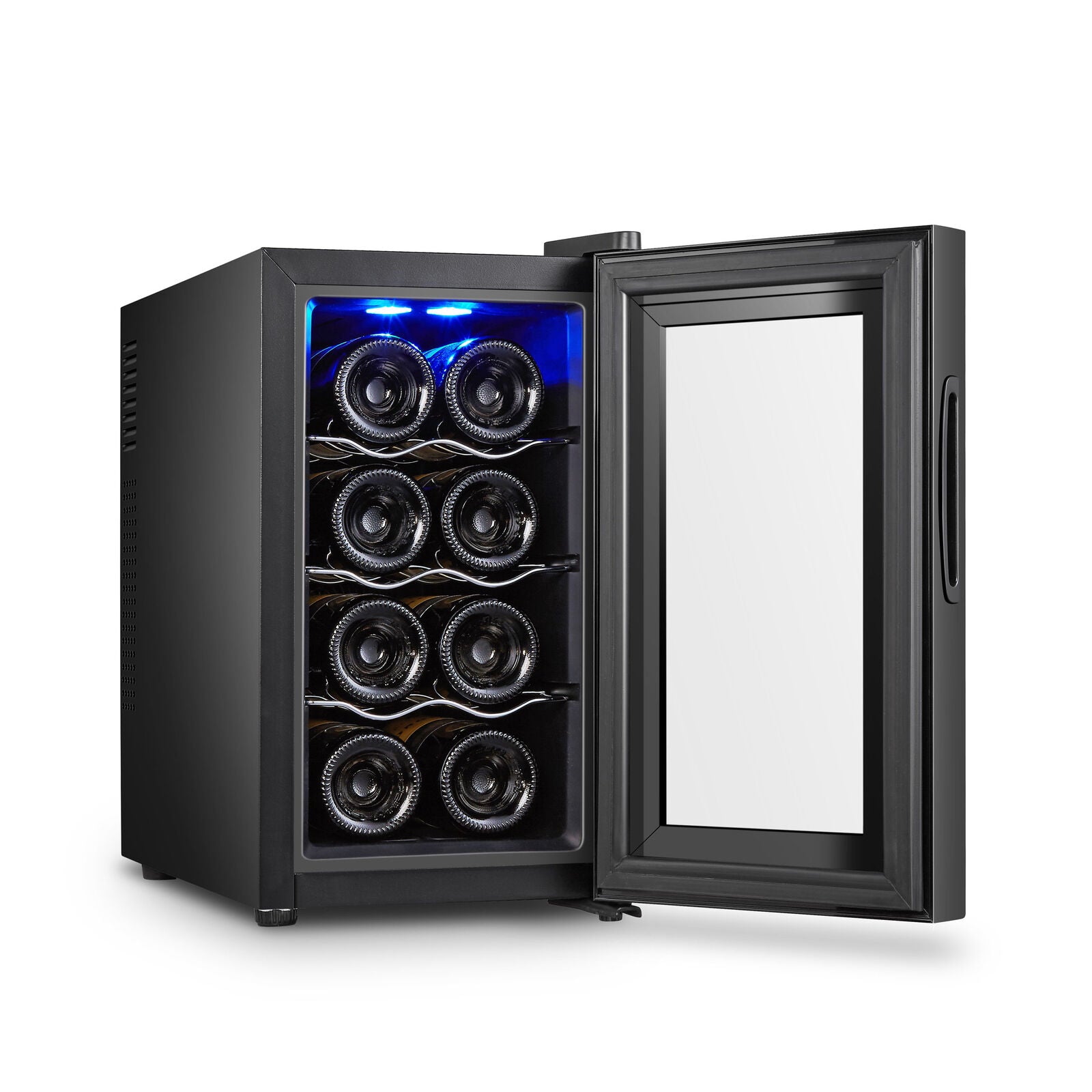 Lenoxx 8 Bottle Thermoelectric Wine Fridge, 65W, UV Protected Glass Door, Soft LED Illumination