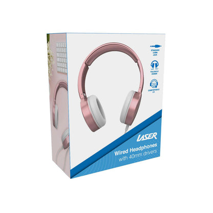 Laser Wired Headphones (Rose Gold)