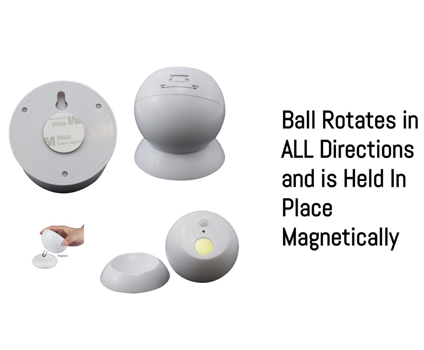 Brillar Motion Activated Swivel Ball Light White