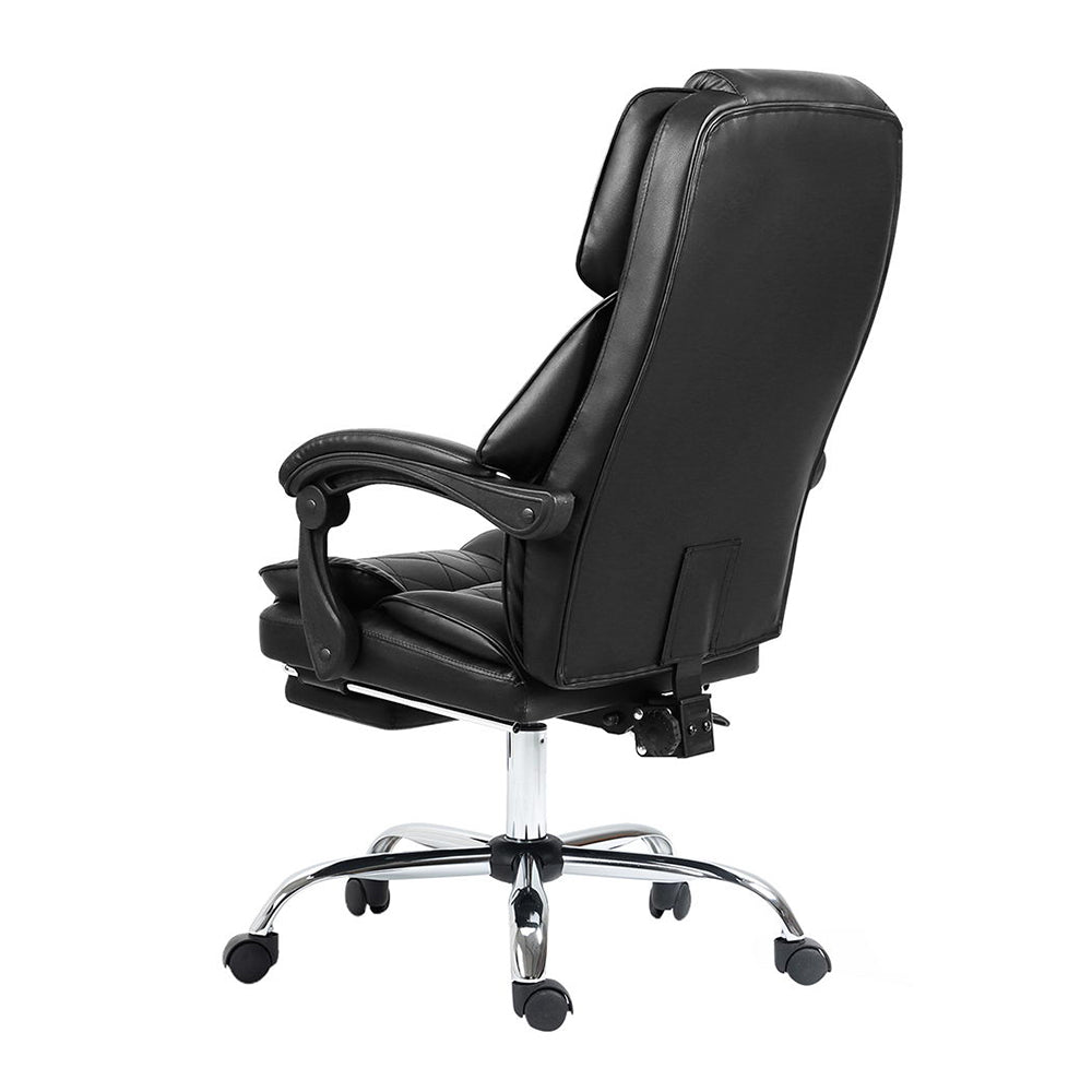 Artiss Executive Office Chair Leather Footrest (Black)