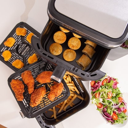 Kitchen Couture Clear View Vertex Dual Draw Air Fryer Black 11L