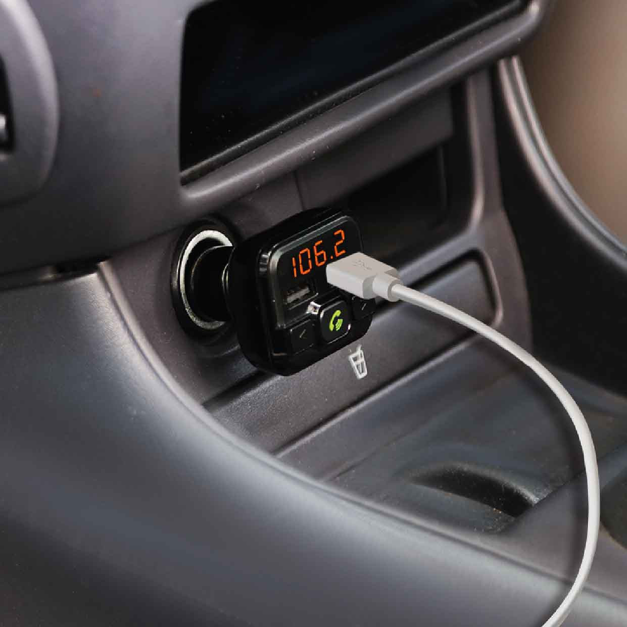 Laser Bluetooth FM Transmitter with USB Charging (Black)