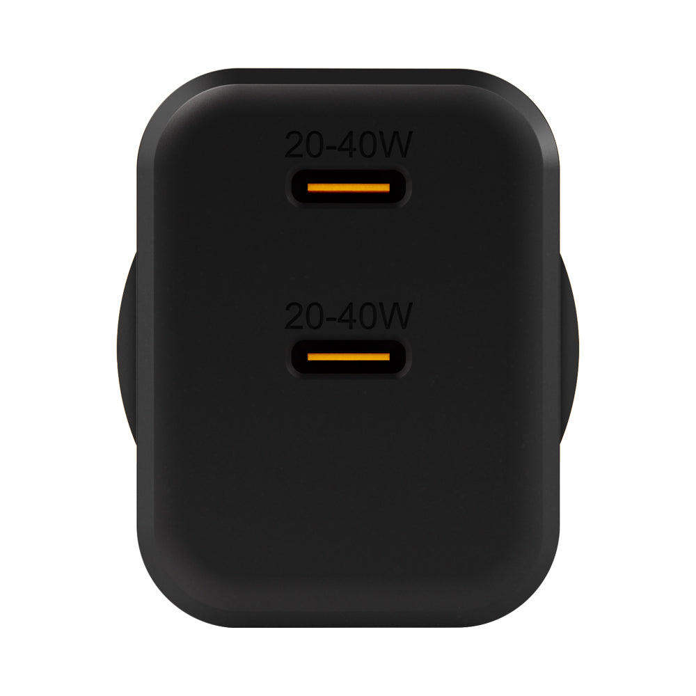 EFM ECO 40W Dual Port Wall Charger with GaN, Power Delivery and PPS (Black)