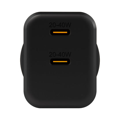 EFM ECO 40W Dual Port Wall Charger with GaN, Power Delivery and PPS (Black)