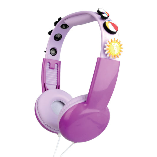 Laser Kids Volume Limited Wired Headphones With Charms (Pink)